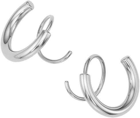 14k Gold Double Hoop Twist Earrings for Woman Girls Teen,Trendy Helix Piercing Earrings Hypoallergenic Faux Spiral Earrings Giftss in Saudi Arabia