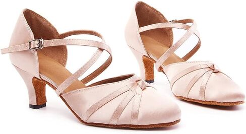 حذاء نسائي للرقص بأصابع مغلقة من الساتان الفالس اللاتيني السالسا، موديل YC-117 in Kuwait