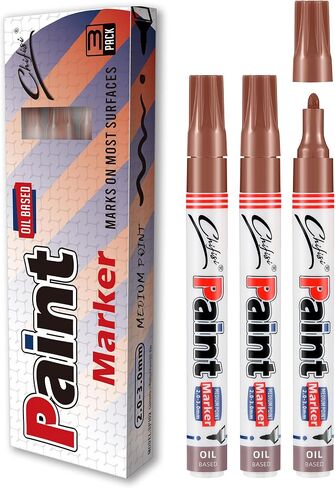 3-Pack Single color Oil-Based Paint Marker Pens,Never Fade Permanent Paint pens,Medium Tip Quick Dry And Waterproof Paint pens For Rock,Plastic,Wood,Metal,Fabric,Glass,DIY Craft(Black) in Saudi Arabia