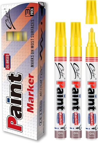 3-Pack Single color Oil-Based Paint Marker Pens,Never Fade Permanent Paint pens,Medium Tip Quick Dry And Waterproof Paint pens For Rock,Plastic,Wood,Metal,Fabric,Glass,DIY Craft(Black) in Saudi Arabia
