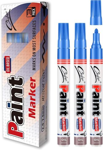 3-Pack Single color Oil-Based Paint Marker Pens,Never Fade Permanent Paint pens,Medium Tip Quick Dry And Waterproof Paint pens For Rock,Plastic,Wood,Metal,Fabric,Glass,DIY Craft(Black) in Saudi Arabia