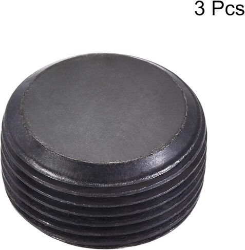 uxcell الكربون الصلب الداخلي عرافة الموضوع مقبس الأنابيب، M24x1.5 ذكر الموضوع غطاء الأنابيب السوداء، لأنابيب الحديقة صمام الملف اللولبي الهوائي، 3 قطع in Saudi Arabia