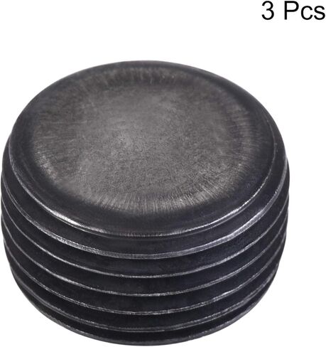uxcell الكربون الصلب الداخلي عرافة الموضوع مقبس الأنابيب، M24x1.5 ذكر الموضوع غطاء الأنابيب السوداء، لأنابيب الحديقة صمام الملف اللولبي الهوائي، 3 قطع in Saudi Arabia