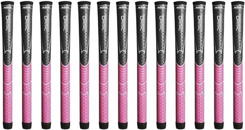 Winn Grips Dri-Tac 13 Piece Ladies/Men's Undersize (-1/32") Dark Gray/Pink Golf Grip Bundle in Saudi Arabia