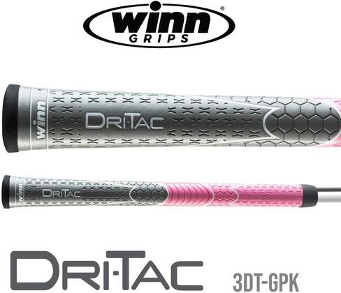 Winn Grips Dri-Tac 13 Piece Ladies/Men's Undersize (-1/32") Dark Gray/Pink Golf Grip Bundle in Saudi Arabia