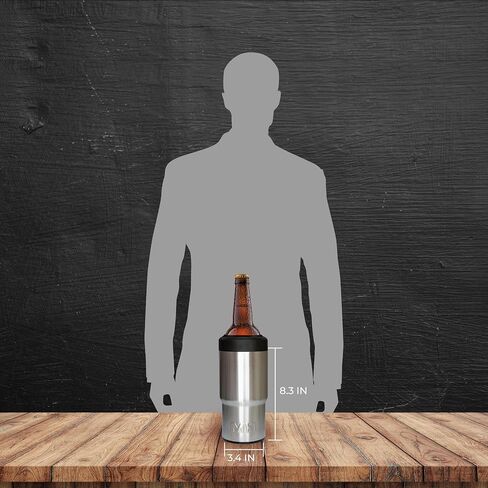 Master Holder 4-in-1 Stainless Steel Beer Can Holder - 470ml/16oz Anti-Fall Technology - Beer Cooler for Double Layer Vacuum Insulated Bottles and Cans - Blue Design in Saudi Arabia