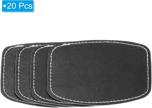 PATIKIL 3" x 2" PU Leather Hat Patches with Adhesive, 20 Pcs Bulge Custom Patches Blank for Hats, Fabric Repair Sew Laser Supplies, Clothes Bags DIY, Brown in Saudi Arabia