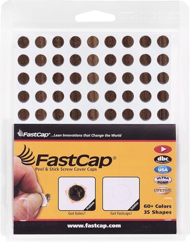 أغطية فتحات لولبية FastCap مقاس 9/16 بوصة (14 مم). مصنوعة من الخشب الحقيقي المُجهز مسبقًا مع مادة لاصقة فائقة النحافة PSA فائقة الجودة. صُنعت في الولايات المتحدة الأمريكية. لون بلوط أبيض. (52 ملصقًا دائريًا على كل ورقة - حزمة بيع بالتجزئة مكونة من 5 ورقات in Saudi Arabia