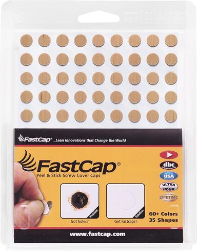 أغطية فتحات لولبية FastCap مقاس 9/16 بوصة (14 مم). مصنوعة من الخشب الحقيقي المُجهز مسبقًا مع مادة لاصقة فائقة النحافة PSA فائقة الجودة. صُنعت في الولايات المتحدة الأمريكية. لون بلوط أبيض. (52 ملصقًا دائريًا على كل ورقة - حزمة بيع بالتجزئة مكونة من 5 ورقات in Saudi Arabia