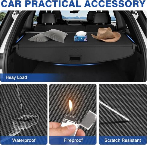 Autorder Cargo Cover for 2022 2023 2024 Jeep Grand Cherokee(2 Row;WL) Accessories Upgraded Trunk Cover Carbon Fiber Retractable Security Shield Shade Cover in Saudi Arabia