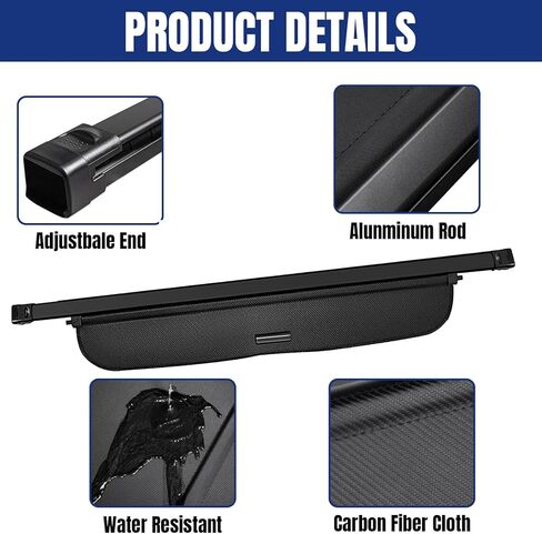 Cargo Cover for Honda CRV 2023 2024 Retractable Cargo Cover Honda CRV Carbon Fiber Texture Cargo Cover Fit for Honda CRV 2023 2024 |Protect Your Cargo| |Protect Privacy| in Kuwait