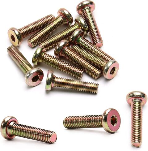 MroMax M6-1 x 65mm Hex Socket Flat Head Screws Furniture Bolts Fastener Half Thread Carbon Steel Colorful 10Pcs in Saudi Arabia
