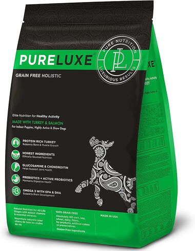 طعام الكلاب Pureluxe الخالي من الحبوب والغلوتين، Stellar Science 91، الدجاج والسلمون والبيض، لجميع مراحل الحياة، صنع في الولايات المتحدة الأمريكية، 22 رطلاً in Saudi Arabia