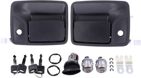 MOTOKU Ignition Switch and Front Left Right Side Door Lock Cylinder with Exterior Door Handles Set for Ford F-250 F-350 F-450 F-550 Super Duty 1999-2016 Excursion 2000-2005 in Saudi Arabia
