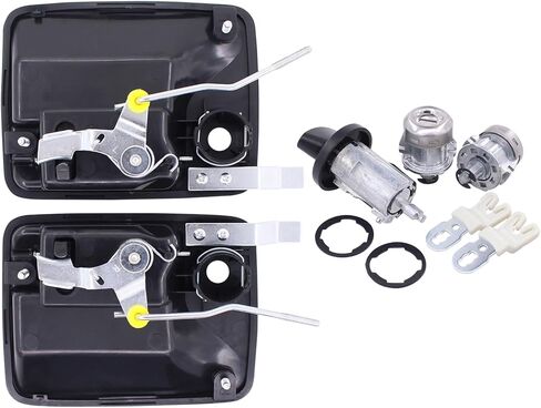 MOTOKU Ignition Switch and Front Left Right Side Door Lock Cylinder with Exterior Door Handles Set for Ford F-250 F-350 F-450 F-550 Super Duty 1999-2016 Excursion 2000-2005 in Saudi Arabia