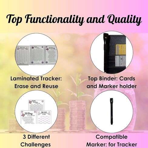 100 Envelopes Money Saving Challenge - Money Saving Binder - Savings Challenges Book with Envelopes - 100 Envelope Challenge Binder - Savings Binder - Envelope Savings Challenge Book (Silver) in Saudi Arabia