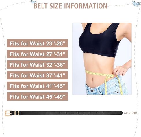 WHIPPY مجموعة من 4 حزام جلدي نحيف للسيدات، حزام خصر رفيع مع مشبك معدني لفساتين البنطلونات الجينز in Kuwait