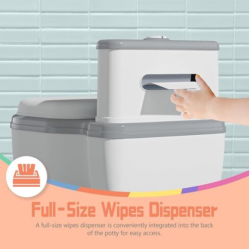 مرحاض تدريب الأطفال على استخدام المرحاض للأطفال الصغار من UNCLE WU - يشتمل على مقعد قابل للفصل وأصوات تشجيع، ونونية للأطفال، ومقعد مرحاض للأعمار من 18 شهرًا فما فوق (رمادي أبيض) in Kuwait