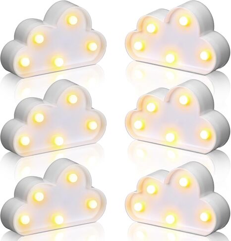 Tujoe 6 Pcs LED Cloud Lamp Decorative Cloud Night Light LED Light up Cloud for Nursery Baby Room Decor Birthday Party Holiday Decorations in Saudi Arabia