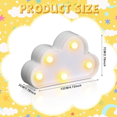 Tujoe 6 Pcs LED Cloud Lamp Decorative Cloud Night Light LED Light up Cloud for Nursery Baby Room Decor Birthday Party Holiday Decorations in Saudi Arabia