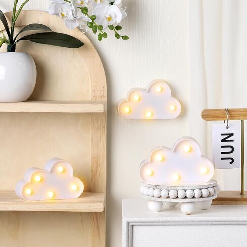 Tujoe 6 Pcs LED Cloud Lamp Decorative Cloud Night Light LED Light up Cloud for Nursery Baby Room Decor Birthday Party Holiday Decorations in Saudi Arabia