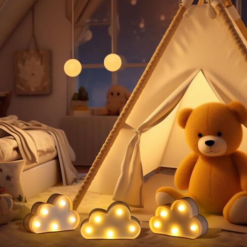 Tujoe 6 Pcs LED Cloud Lamp Decorative Cloud Night Light LED Light up Cloud for Nursery Baby Room Decor Birthday Party Holiday Decorations in Saudi Arabia