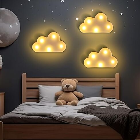 Tujoe 6 Pcs LED Cloud Lamp Decorative Cloud Night Light LED Light up Cloud for Nursery Baby Room Decor Birthday Party Holiday Decorations in Saudi Arabia