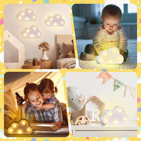 Tujoe 6 Pcs LED Cloud Lamp Decorative Cloud Night Light LED Light up Cloud for Nursery Baby Room Decor Birthday Party Holiday Decorations in Saudi Arabia