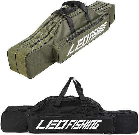 Fishing Rod Case 2 Layers Fishing Rod Bag Portable Folding Fishing Rod Carrier Case Fishing Reel Tackle Storage 80cm/32 inches in Saudi Arabia