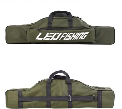 Fishing Rod Case 2 Layers Fishing Rod Bag Portable Folding Fishing Rod Carrier Case Fishing Reel Tackle Storage 80cm/32 inches in Saudi Arabia