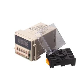 DH48J-A 1-9999 (x1 x10 x100) 30cps مرحل عداد تيار مستمر 24 فولت مع مقبس قاعدة (DH48J-11A AC220V) in Kuwait