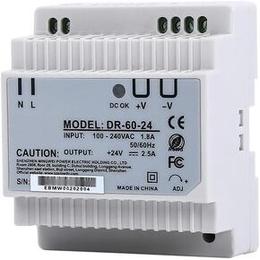 24V 2.5A DIN Rail Mounted Power Supply 60W 24V DR-60-24 AC DC Power Source SMPS PWM Industrial Control Equipment for Lighting Printer Cameras in Saudi Arabia