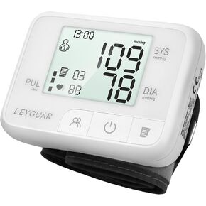 Wrist Blood Pressure Monitor – Digital BP Machine for Home Use, Large Display, Adjustable Cuff (5.3–7.6"), 99 Memory for 2 Users, Accurate & Portable Design, Portable Carrying Bag Included in Saudi Arabia