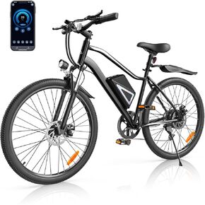 26" Electric Bike for Adults, 1500W/1000W/750W Peak Motor & 80/70/55 Miles Range Mountain Ebike, 20MPH, 7-Speed, APP Control, Shock Absorber Electric Bicycle for All-Terrain & City Commuting in Saudi Arabia