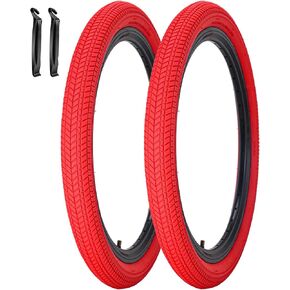 2 Pack Color Bike Tire, 20 x 2.125 Inch Folding Bicycle Replacement Tire Red Color Tire for Children Bikes in Kuwait
