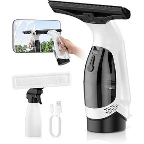 Window Vacuum Squeegee Cordless, 3-in-1 Electric Window Cleaner Tool with Spray & Microfiber Pad, Streak-Free 2200Pa Suction for Glass, Shower Doors, Mirrors, Tiles and Car Windows in Saudi Arabia
