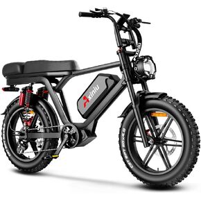 Electric Bike for Adults, 52V 40Ah Battery Peak 2000W Motor 35MPH, 50-180 Miles, 20" Fat Tire Dirt Bicycle Dual Suspension All Terrain Motorcycle, Moped Style Ebike for Mountains Snow Sand Road in Kuwait