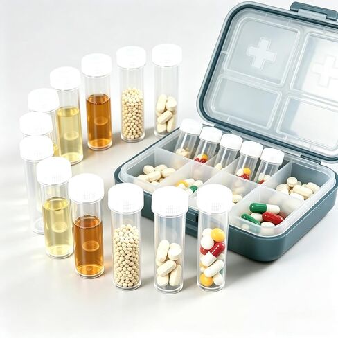 50 Pack 7ml Plastic Sample Bottles, Clear Mini Vials with Lids, Small Leak-Proof Travel Containers for Essential Oils, Cosmetic Samples, Lab Specimens & Beads in Kuwait