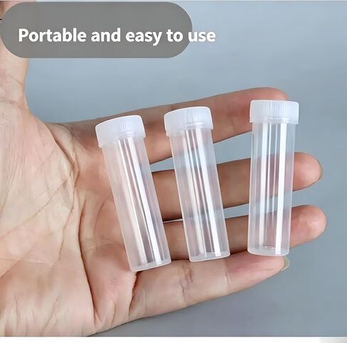 50 Pack 7ml Plastic Sample Bottles, Clear Mini Vials with Lids, Small Leak-Proof Travel Containers for Essential Oils, Cosmetic Samples, Lab Specimens & Beads in Kuwait