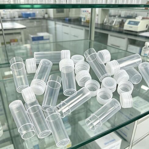 50 Pack 7ml Plastic Sample Bottles, Clear Mini Vials with Lids, Small Leak-Proof Travel Containers for Essential Oils, Cosmetic Samples, Lab Specimens & Beads in Kuwait