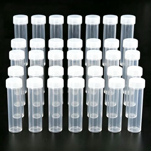 50 Pack 7ml Plastic Sample Bottles, Clear Mini Vials with Lids, Small Leak-Proof Travel Containers for Essential Oils, Cosmetic Samples, Lab Specimens & Beads in Kuwait