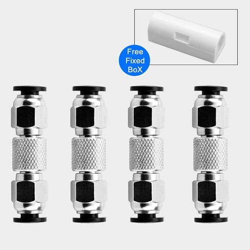 4PCS Upgraded PTFE Tube Connector for Bambu Lab X1/X1C/X1E/P1P/P1S 3D Printer - Filament Connector Bowden Tube Connector PTFE Coupler with Storage Case, Reduce Extruder Error & Printing Resistance in Kuwait