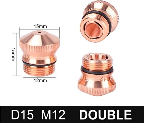 Laser Nozzle M12 D15/D17 Single Double Layer Chrome Plating Caliber 0.8-5.0 1Pcs(1.4,D15 Double) in Kuwait