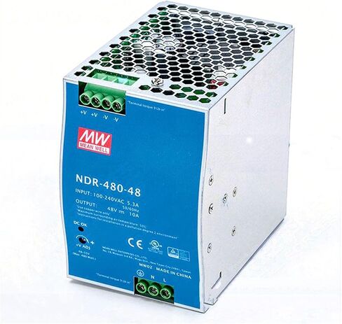 NDR-480-48 480W 48V 10A مصدر طاقة صناعي فردي DIN للسكك الحديدية، UL/TUV/CB/CE، للمعدات الكهروميكانيكية وأتمتة المصانع in Kuwait