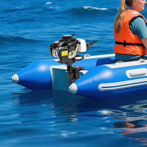 4 Stroke 4HP Jet Pump Outboard Motor, Heavy Duty Hangkai Fishing Boat Motor Engine, Air-cooling System & CDI Ignition System, Short Shaft, for Boats Kayak in Kuwait
