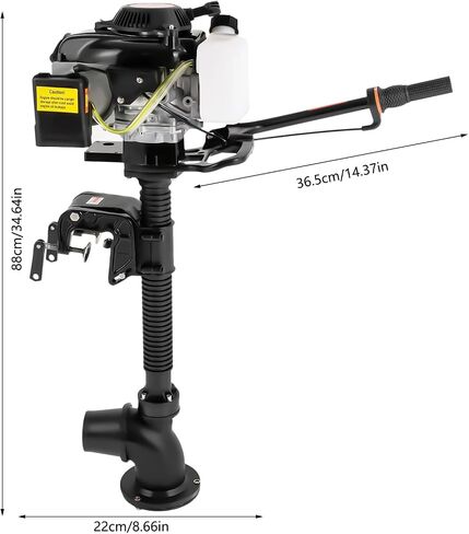 4 Stroke 4HP Jet Pump Outboard Motor, Heavy Duty Hangkai Fishing Boat Motor Engine, Air-cooling System & CDI Ignition System, Short Shaft, for Boats Kayak in Kuwait