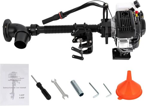 4 Stroke 4HP Jet Pump Outboard Motor, Heavy Duty Hangkai Fishing Boat Motor Engine, Air-cooling System & CDI Ignition System, Short Shaft, for Boats Kayak in Kuwait