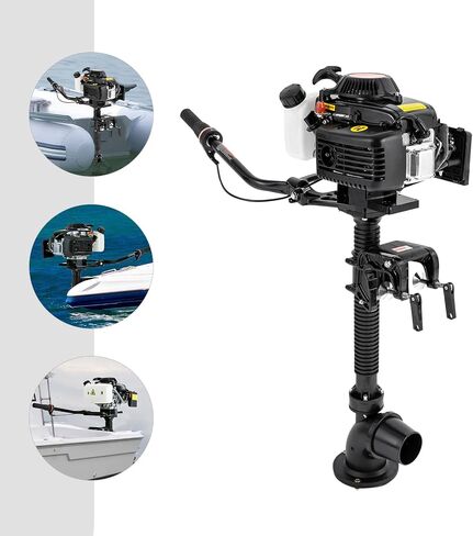 4 Stroke 4HP Jet Pump Outboard Motor, Heavy Duty Hangkai Fishing Boat Motor Engine, Air-cooling System & CDI Ignition System, Short Shaft, for Boats Kayak in Kuwait