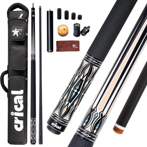 CRICAL Carbon Fiber Pool Cue Stick, Professional Low Deflection Pool Cue with Pro Taper Shaft, 12.5mm Tip, Tournament Level Billiard Cue in Kuwait