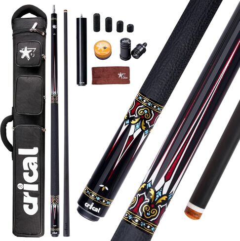 CRICAL Carbon Fiber Pool Cue Stick, Professional Low Deflection Pool Cue with Pro Taper Shaft, 12.5mm Tip, Tournament Level Billiard Cue in Kuwait